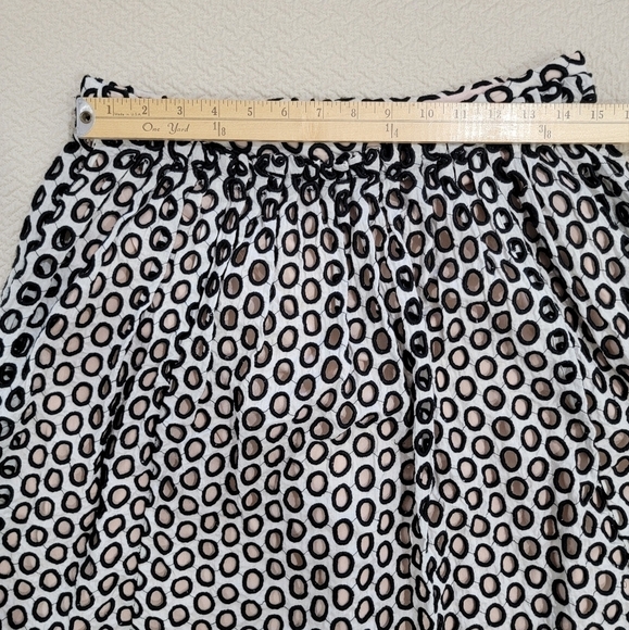 J. Crew Cotton Embroidered Open Polks dot Skirt over blush pink lining Size 6 - Picture 8 of 16
